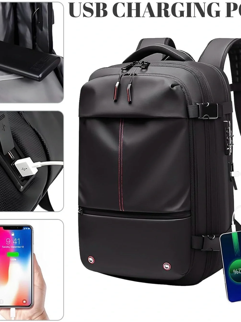 Travel Backpack with USB Charging Port